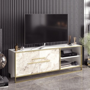 Έπιπλο TV Polka Χρυσό 160x56.6x38.5 cm