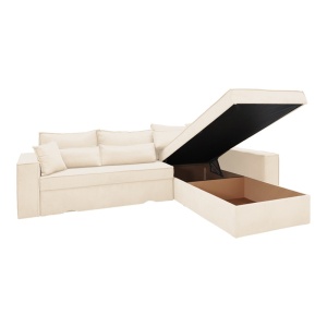 Αναστρέψιμος γωνιακός καναπές Venzie Μπεζ 283x214x83 cm - Img 4