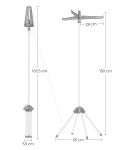 Απλώστρα Ρούχων Songmics Λευκό 65x65x150 cm - Img 6