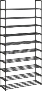 Αρθρωτή παπουτσοθήκη Μαύρο Songmics 92x30x194 cm