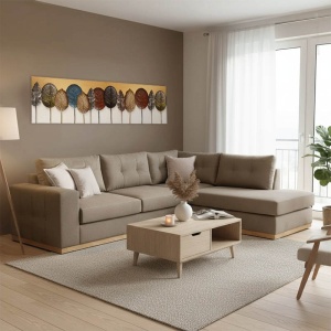 Αριστερός Γωνιακός Καναπές Boston Mocha - Κρεμ - Natural 280x225x95 cm