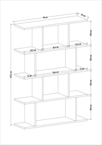 Βιβλιοθήκη Harmon, Δρυς, 90x25x127.4 cm - Img 4