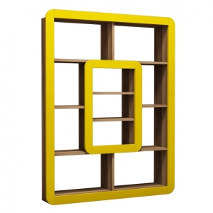 Βιβλιοθήκη Orkide - Walnut, Yellow - Img 3
