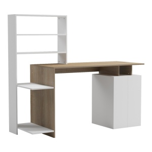 Γραφείο με βιβλιοθήκη Meza Pako World Sonoma 146.3x55x128.8 cm
