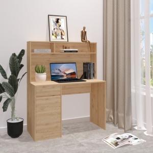 Γραφείο με ράφι Secreta, Pako World, Καρυδί, 110x50x135 cm - Img 2