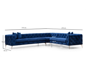 Γωνιακός Καναπές Como Navy Blue - Img 6