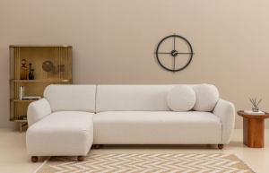 Γωνιακός Καναπές Eddy Λευκό 273x162x86 cm