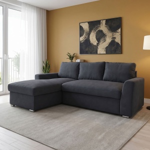 Δεξιός Γωνιακός Καναπές Belle Ανθρακί 236x164x88 cm