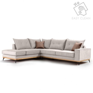 Δεξιός Γωνιακός Καναπές Luxury II Κρεμ - Mocha - Μαύρο 290x235x90 cm