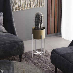 Διακοσμητική Γλάστρα GED026C Χρυσό 23x48x23 cm