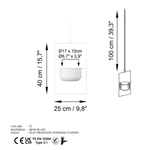 Διακοσμητική Γλάστρα Parapet Λευκό 25x40x17 cm - Img 7