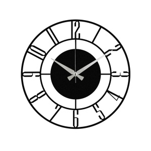 Διακοσμητικό Μεταλλικό Ρολόι Τοίχου Enzoclock Μαύρο 48x48 cm - Img 7