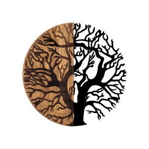 Διακοσμητικό Τοίχου από Ξύλο και Μέταλλο Monument Tree, Μαύρο, 3x56 cm - Img 4