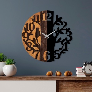 Διακοσμητικό Ξύλινο Ρολόι Τοίχου Wooden Καρυδί 3x56 cm