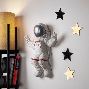 Διακοσμητικό Τοίχου Yak-001 Astronaut, Λευκό, 35x47x10 cm