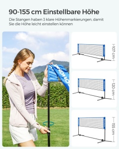 Δίχτυ μπάντμιντον Songmics Μπλε 400x155x103 cm - Img 3