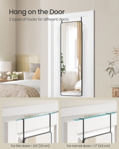 Επιδαπέδιος καθρέφτης Μαύρο Songmics 120x40x1.3 cm - Img 2