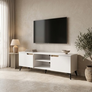 Έπιπλο τηλεόρασης, Kemvio, Pako, Λευκό 150x38x44 cm