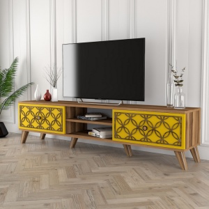 Έπιπλο TV Class-Walnut, Yellow - Img 2
