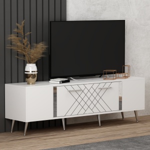 Έπιπλο TV Detas Λευκό 150x48.2x35 cm - Img 2