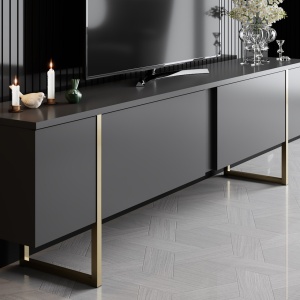 Έπιπλο TV Luxe Ανθρακί 180x30x50 cm - Img 3