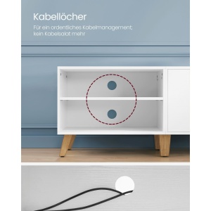 Έπιπλο TV Vasagle Λευκό 140x40x45 cm - Img 7