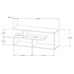 Έπιπλο TV Waldo Λευκό 100x29.5x40 cm - Img 4