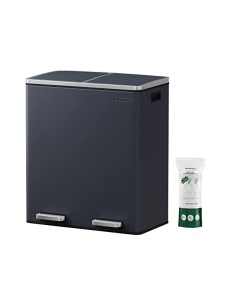 Κάδος ανακύκλωσης, Songmics, 2 διαμερίσματα, 2 x 30 L, LTB60GS, Γκρι