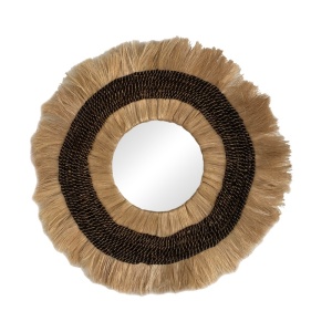 Καθρέφτης Verone από abaca σε φυσικό χρώμα 80x80x5 cm
