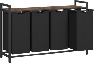 Καλάθι απλύτων Vasagle Μαύρο 115.6x33x72.5 cm