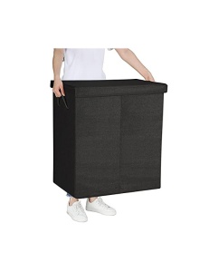 Καλάθι απλύτων, Songmics, LCB02BK, Μαύρο, 142 L, 37 x 36 x 66 cm - Img 6