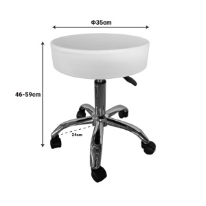 Καρέκλα περιστρεφόμενη με roti fara spatar, Tebere, Λευκό, 35x35x59 cm - Img 4