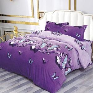Κλινοσκεπάσματα με Λάστιχο 180x200 Purple Butterfly (Cocolino)