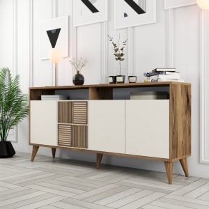 Κονσόλα Milan 160 - Walnut, Cream - Img 2