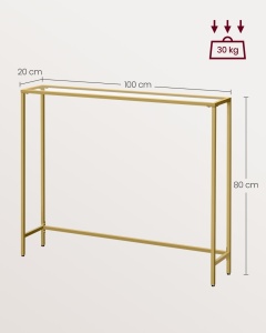 Κονσόλα Vasagle Χρυσό 100.5x20x80 cm - Img 6
