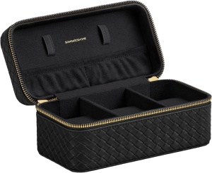 Κουτί Αποθήκευσης Ρολογιών Songmics Μαύρο 20x11x9 cm