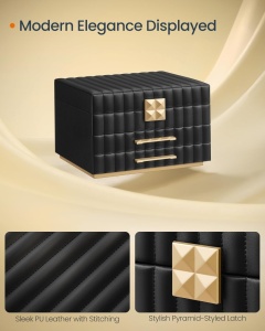 Κουτί Κοσμημάτων Songmics Μαύρο 24x21.5x15.8 cm - Img 3