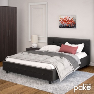 Κρεβάτι διπλό με αποθηκευτικό χώρο 160x200 cm Roi 146 Μαύρο Ματ - Img 3