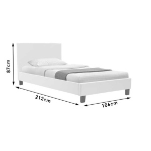 Κρεβάτι μονό 100x200 cm Nevil 141 Λευκό ματ - Img 8