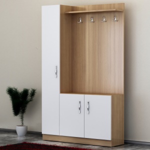 Κρεμάστρα Naturel - Teak, Λευκό