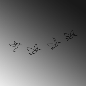 Μεταλλικός πίνακας Birds Μαύρο 18x21 cm - Img 5