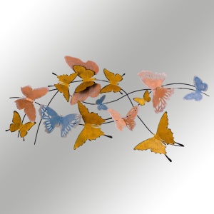 Μεταλλικός πίνακας Butterflies Πολύχρωμος 105x8x57 cm - Img 6