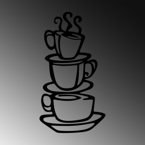 Μεταλλικός πίνακας Coffee Μαύρο 40x75 cm - Img 4