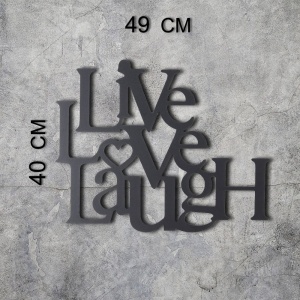 Μεταλλικός πίνακας Live Μαύρο 40x49 cm - Img 4