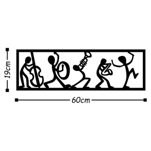 Μεταλλικός πίνακας Musicians Μαύρο 60x19 cm - Img 3