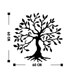 Μεταλλικός πίνακας Tree Μαύρο 60x60 cm - Img 3