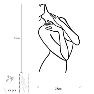 Μεταλλικός πίνακας Woman Μαύρο 53x86 cm - Img 6