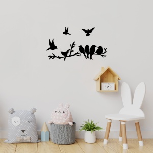 Μεταλλικό Διακοσμητικό Τοίχου Bird Community, Μαύρο, 13x13 cm - Img 3