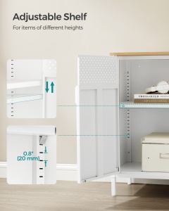 Μεταλλικό Ντουλάπι αρχειοθήκη Songmics Λευκό 80x40x76 cm - Img 6