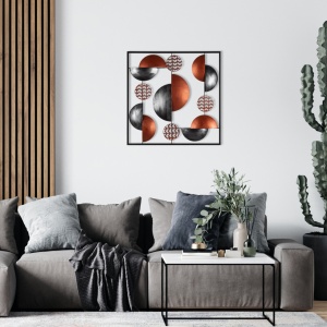 Μεταλλικός πίνακας Aurora Πολύχρωμος 55x55 cm